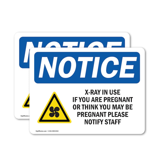 Signmission Radiation & Laser Sign, 5 in H x 7 in W, Vinyl Decal, Rectangle OS-2PACK-NS-D-57-L-19077 - main